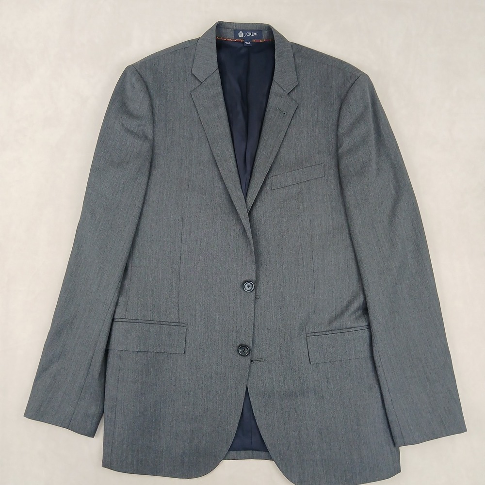 J Crew Ludlow 40L Mens Sport Coat Jacket Blazer Herringbone 20x31 Wool
